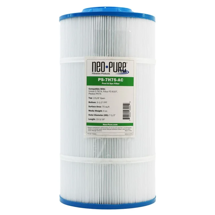 Neo-Pure PS-7H75-AC Pool and Spa Filter 7-1/2″ x 15-3/16″