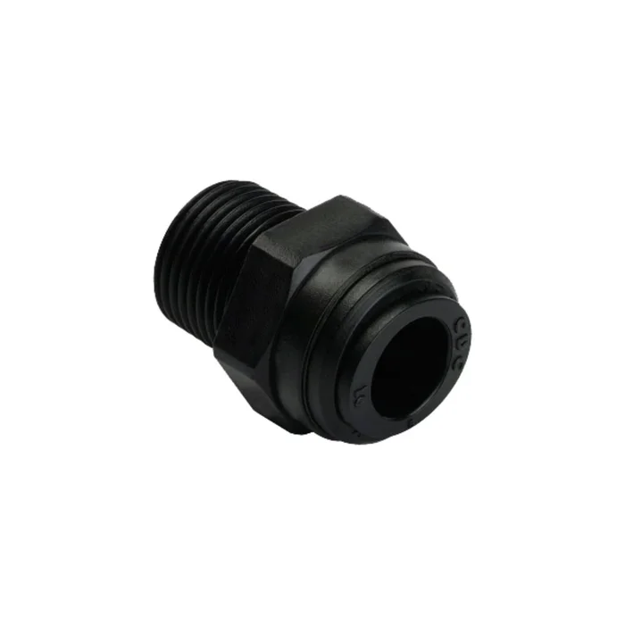 NeoFit – Acetal Black Male Connector 1/2″ tube x 1/2″ NPTF