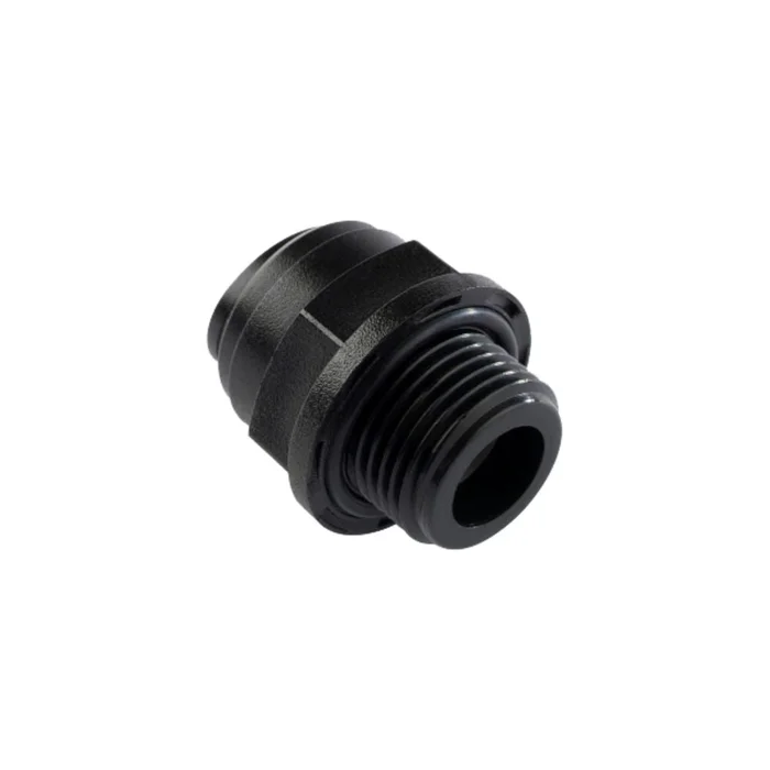 NeoFit – Acetal Black Male Connector- 8mm tube OD x 1/2″BSP(P)