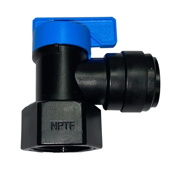 NeoFit – Acetal BlackTank Valve Female Elbow 3/4″ FPT x 5/8″ tube