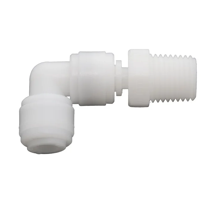 NeoFit – Acetal Natural White Male Elbow Swivel- 3/8″tube OD x 1/4″NPTF