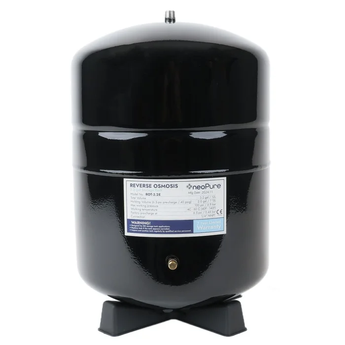 NeoPure Tank RO Storage 3.2 Gal, 9.5″ dia x 13.8″ h, 1/4″ MNPT Black
