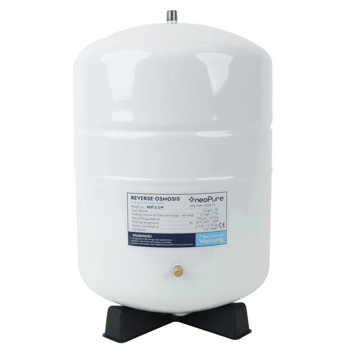 NeoPure Tank RO Storage 3.2 Gal, 9.5″ dia x 13.8″ h, 1/4″ MNPT White