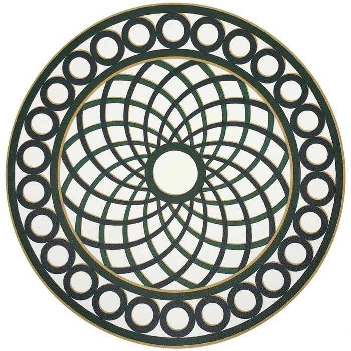 Nicolette Mayer Timothy Corrigan Treillage Green Round Placemat