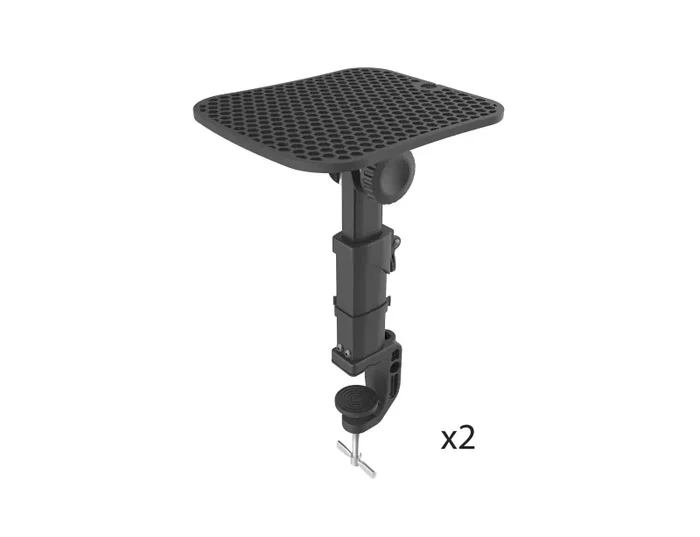Odyssey ASPKSTANDSMCM Tilt-able Speaker Stands with Mounting Clamps and Brackets – Pair
