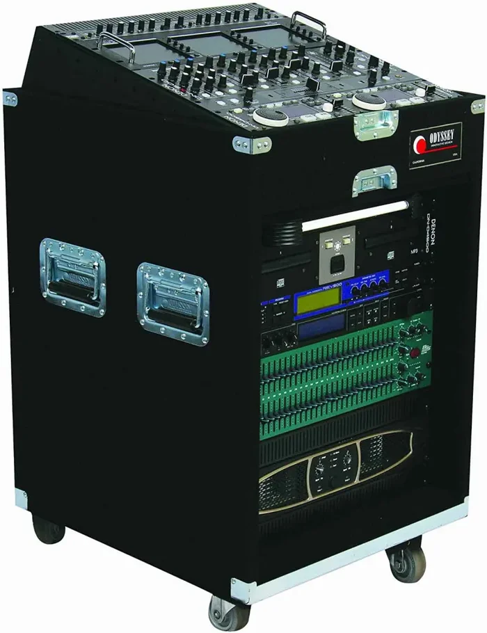 Odyssey CXP1112W, 11U Top 12U Bottom CXP Carpet Combo Rack with Wheels