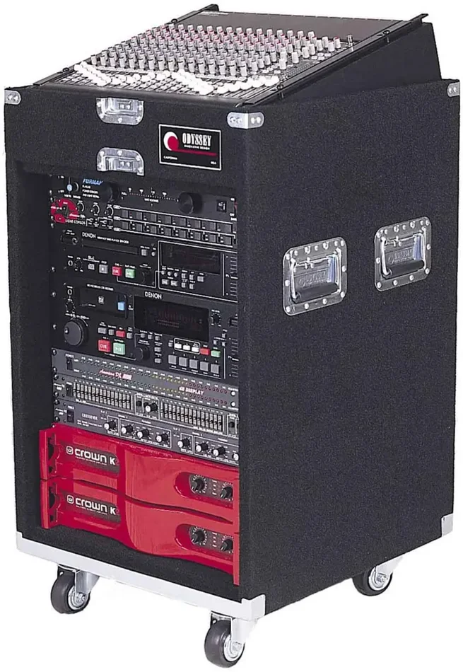 Odyssey CXP1114W, 11U Top 14U Bottom CXP Carpet Combo Rack with Wheels