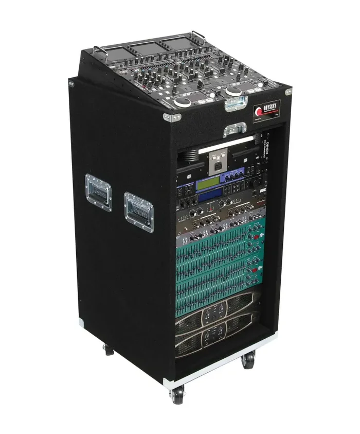 Odyssey CXP1118W, 11U Top 18U Bottom CXP Carpeted Combo Rack with Wheels