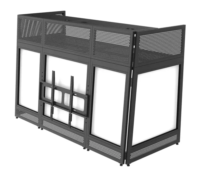 Odyssey DJBOOTHM78, 70-Inch Wide Surface TV Mountable DJ Battle Booth with Removable Top