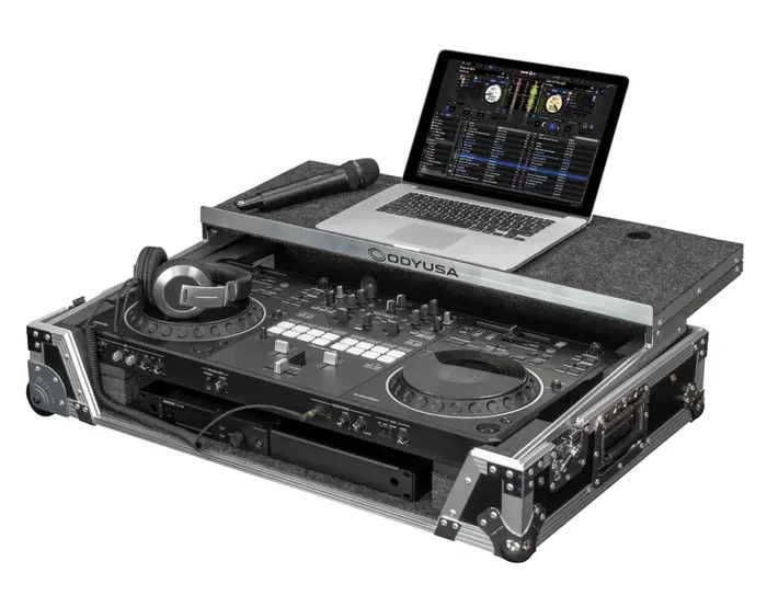 Odyssey FRDDJREV5GPW1U, 1U Case with Wheels for Pioneer DDJ-REV5 with Laptop Glide Platform