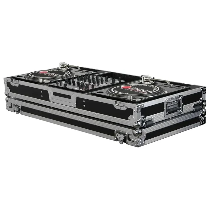 Odyssey FZBM12W 12″ Format DJ Mixer and Two Battle Position Turntables Flight Coffin Case on Sale