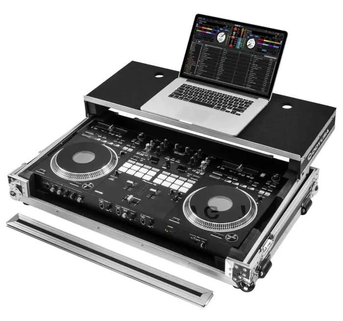 Odyssey FZGSDDJREV7W Glide Style Flight Case for Pioneer DDJ-REV7 Controller with Wheels and Laptop Platform
