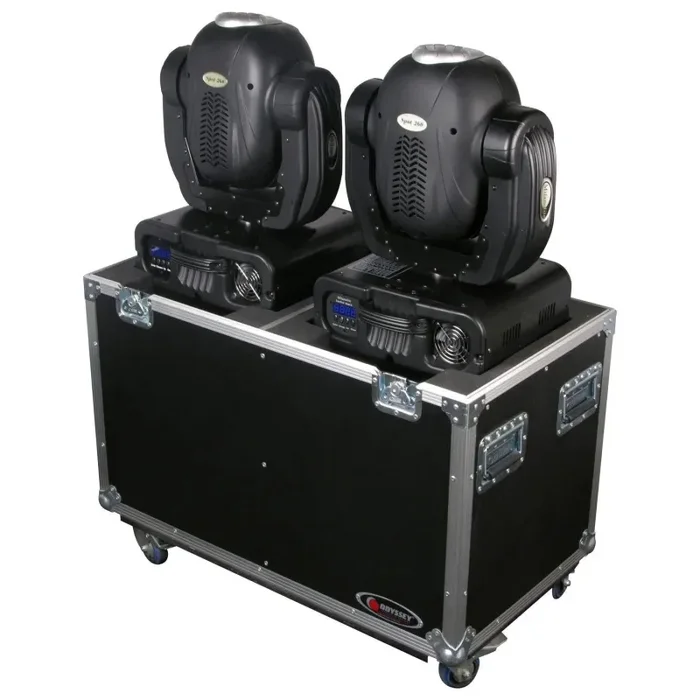 Odyssey FZMH250X2W DJ Flight Case for Universal Dual Large 250 Moving Heads Lighting with Wheels