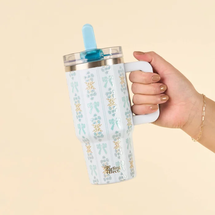 Oh So Fancy Blue 20 oz Lifestyle Flip Straw Tumbler