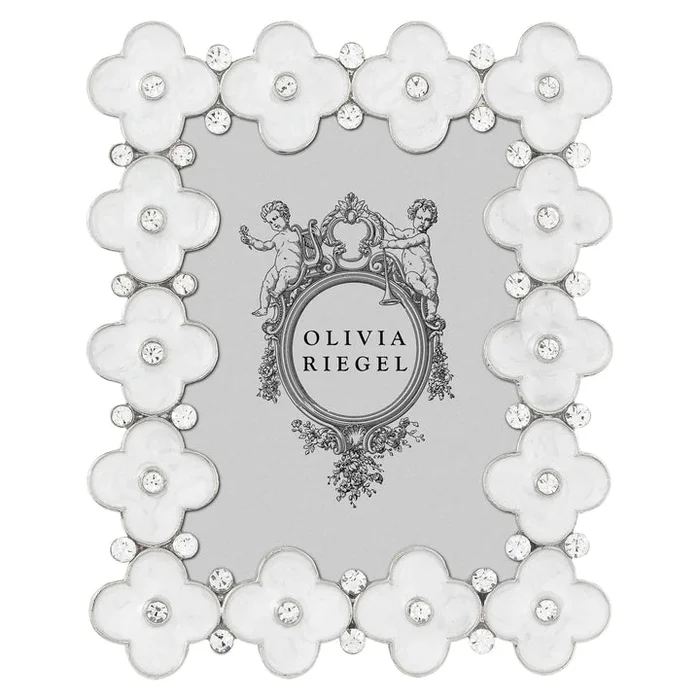Olivia Reigel White Enamel Clover 2.5*3.5 Frame