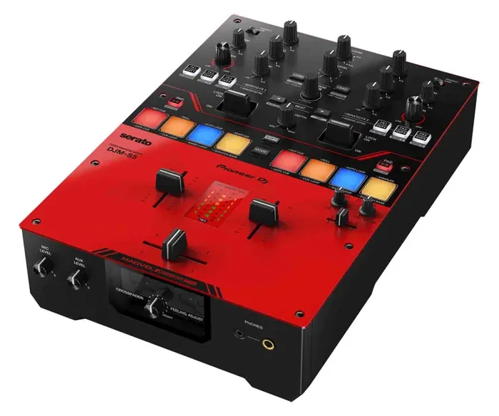 Open Box: Pioneer DJ DJM-S5 Scratch Style 2-Channel DJ Mixer for Serato DJ Pro – Gloss Red