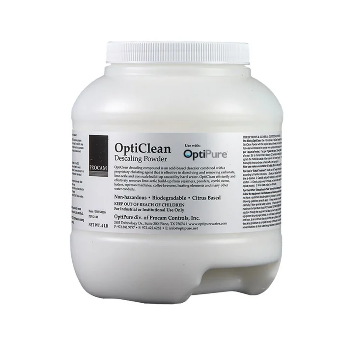 Optipure OptiClean Descaling Compound; Case of 4 – 4LB. Bottles