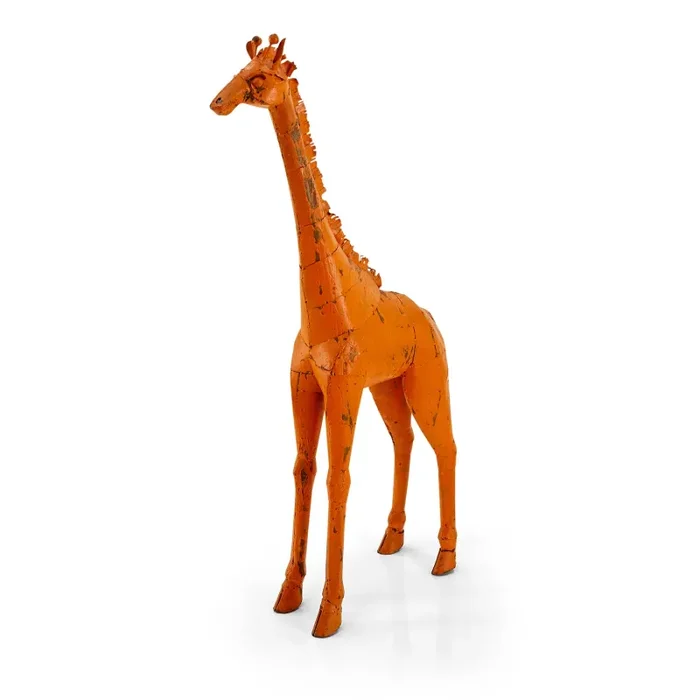 Orange Giraffe Floor Scultpture