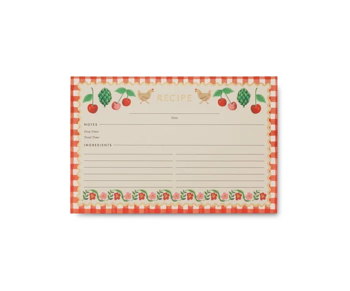 Pack of 12 Cherry Farm Recipe Cards