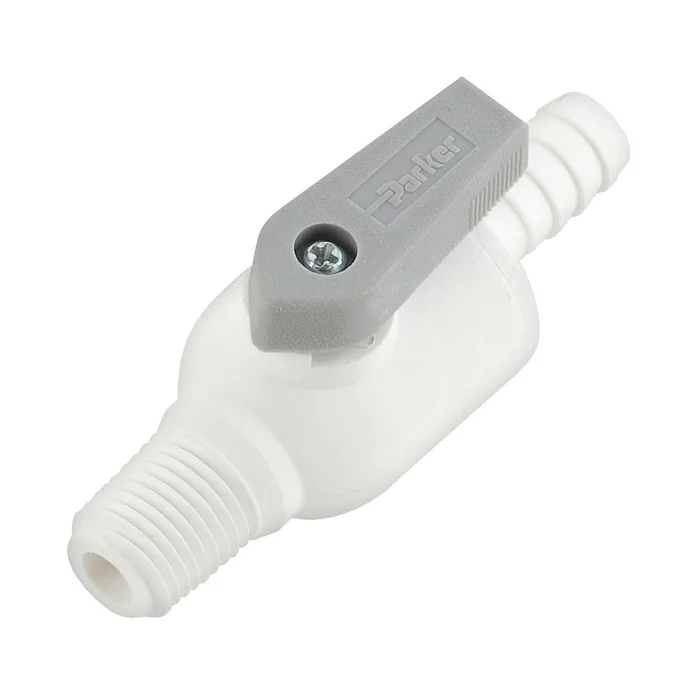 Parker Liquifit Par-Barb Valve Male Connector – 1/4 ID Barb x 1/4 MPT