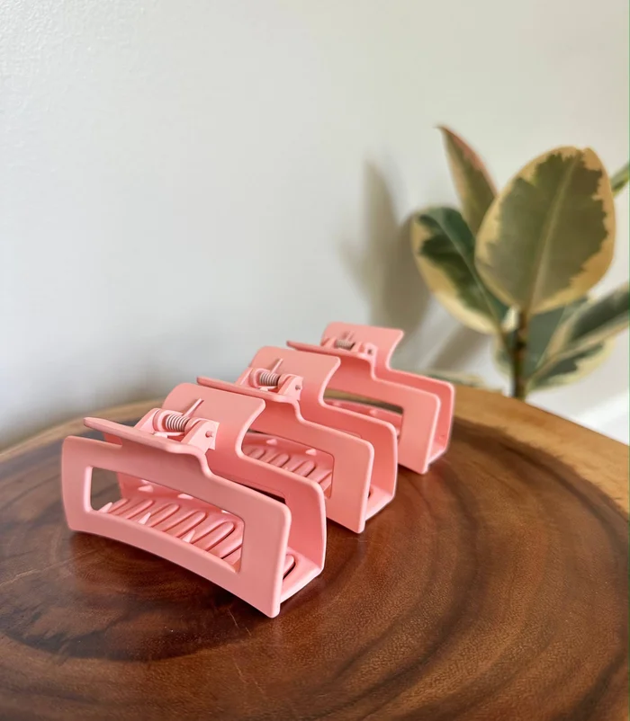 Peach Claw Hair Clips