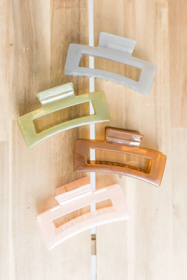 Peach Jumbo Jelly Hair Claw Clip