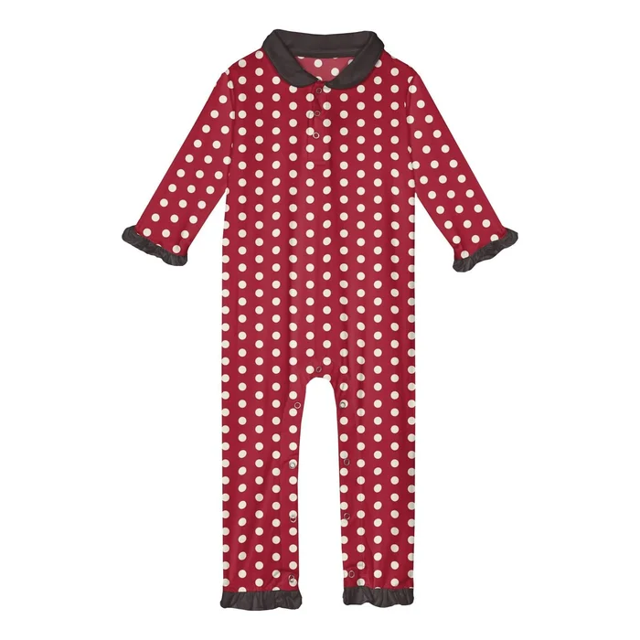 Peter Pan Collared Romper (Long Sleeve) – Candy Apple Polka Dot