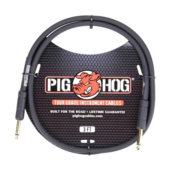 Pig Hog PH3, 1/4″ to 1/4″ 8mm Instrument Cable – 3 Ft