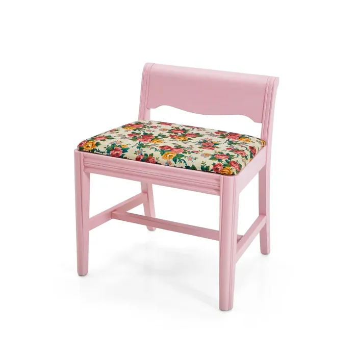 Pink & Floral Low Side Chair