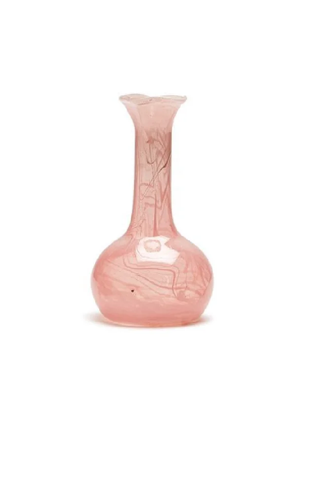 PINK S DECORATIVE BOTTLE / VASES WITH WHITE SWIRL