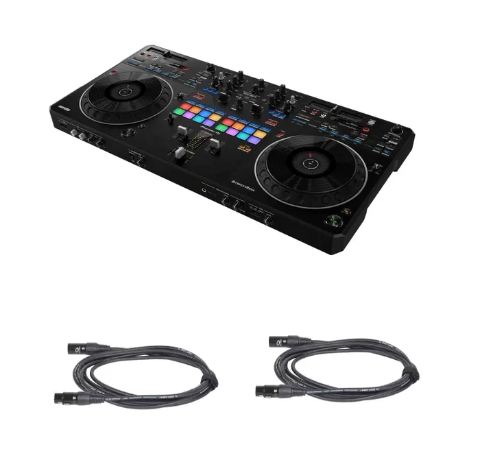 Pioneer DDJ-REV5, 2-Channel DJ Controller Package with Free XLR Cables – Black