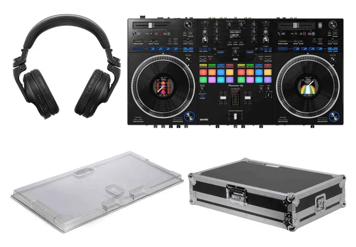Pioneer DDJ-REV7, 2-Channel DJ Controller Package with Cover, Flight Case and Headphones Supply