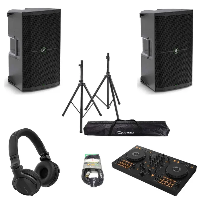 Pioneer DJ DDJ-FLX4 CLUB Package 01 with DJ Controller, Speakers, Stands and Headphones