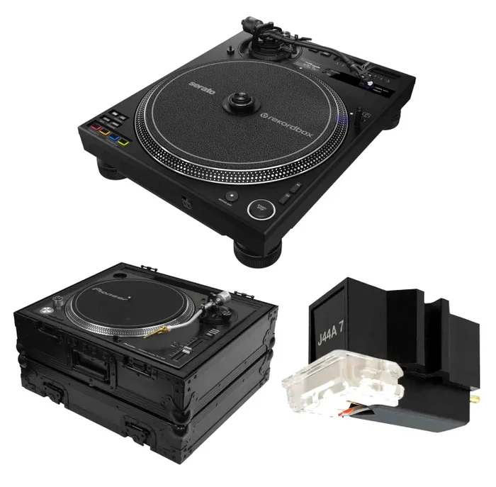 Pioneer DJ PLX-CRSS12 Hybrid Turntable Package with Black Flight Case and Cartridge