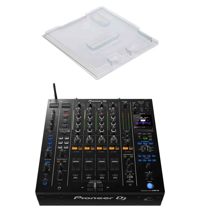 Pioneer DJM-A9 4-Channel Professional Mixer DJ Package with Decksaver Protection Cover