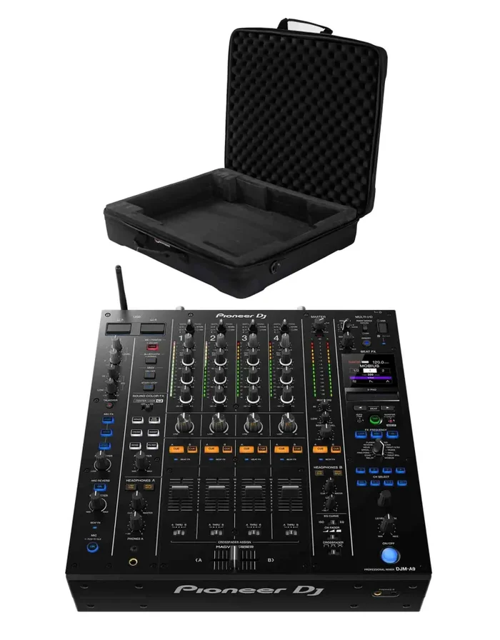 Pioneer DJM-A9, 4-Channel Professional Mixer DJ Package with Odyssey Custom Molded Case