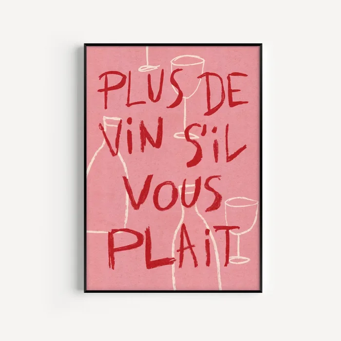 Plus de Vin – Retro Wine French Inspired Print