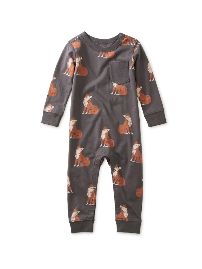 Pocket Baby Romper (Long Sleeve) – Origami Shiba Inu