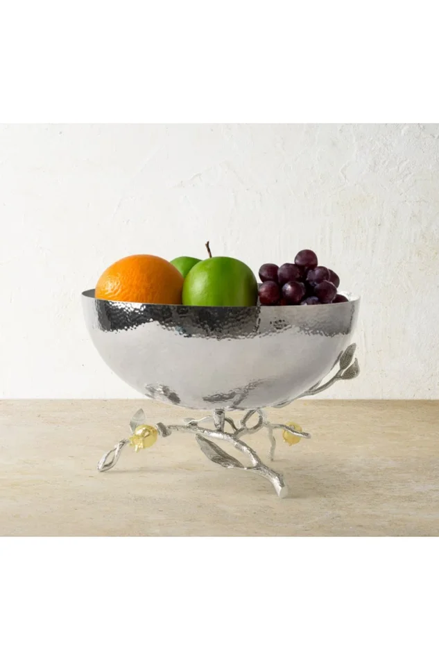 Pomegranate Silver & Gold Serving Bowl