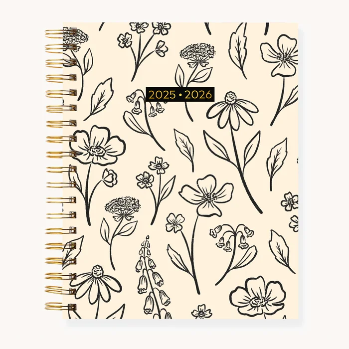 Pressed Floral 2025-2026 Academic Planner: 7×9