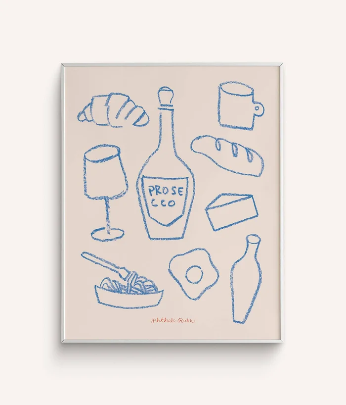 Prosecco Party Art Print: French Blue / 8 x 10