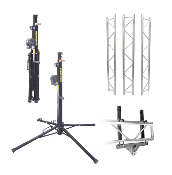 ProX F32 I-Beam Truss Support Package with (3) 6.56Ft Truss Segments, (2) Mount Brackets and (2) Lifting Towers