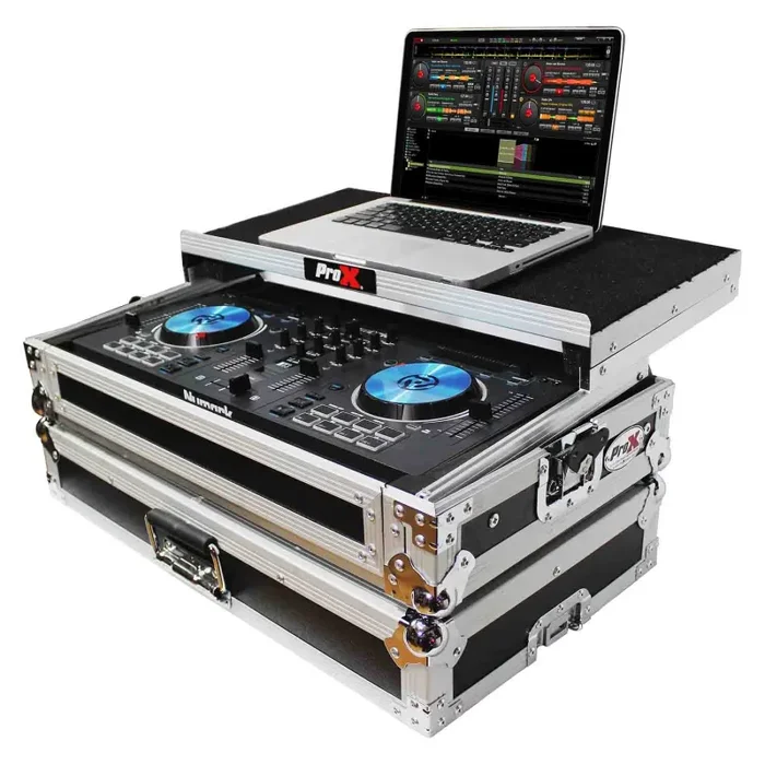 ProX X-MXTPRO3LT Flight Case for Numark MixTrack 3 Pro 3 and Platinum Digital Controller with Laptop Shelf