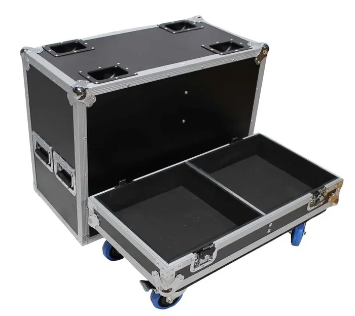ProX X-RCF-NX15SMAX2W Stage Monitor Flight Case for 2 RCF NX 15-SMA W-4 Inch Casters