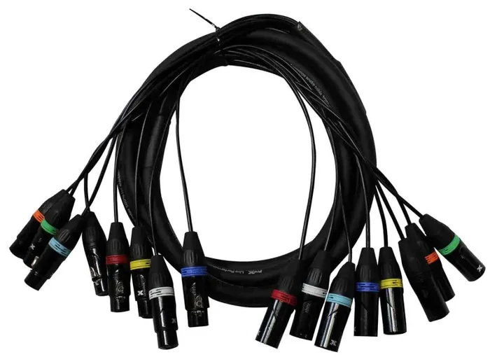 Prox XC-8XLR10, 8 Channel XLR3-F to XLR3-M Balanced Snake Cable – 8 Feet