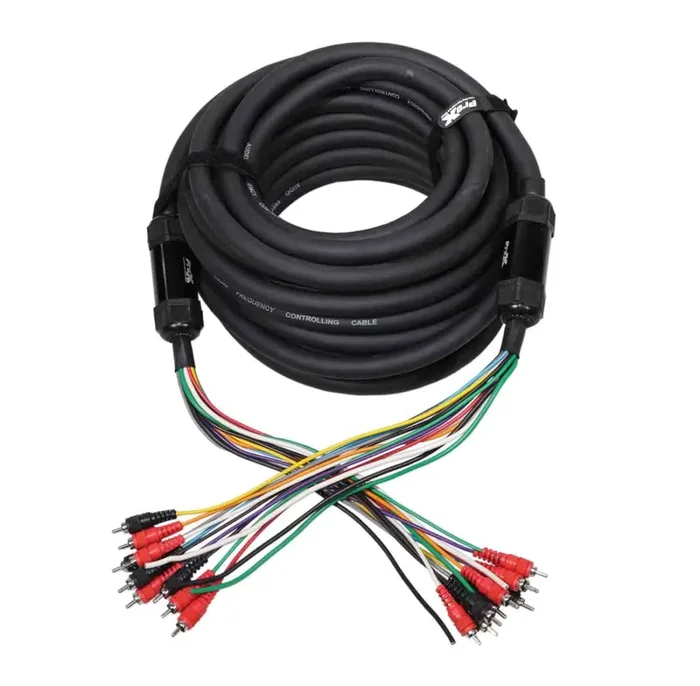 ProX XC-MEDOOZA50, 10 RCA Channel + 3 Power Cable for Marine and Car Audio – 50 Feet