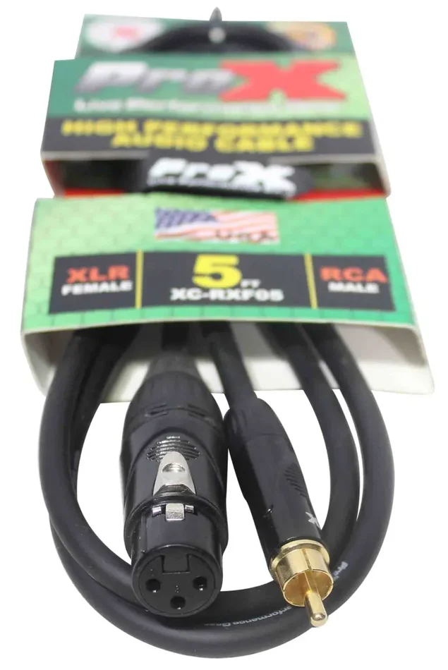 Prox XC-RXF05 Unbalanced RCA to XLR-F High Performance Audio Cable – 5 Feet Supply