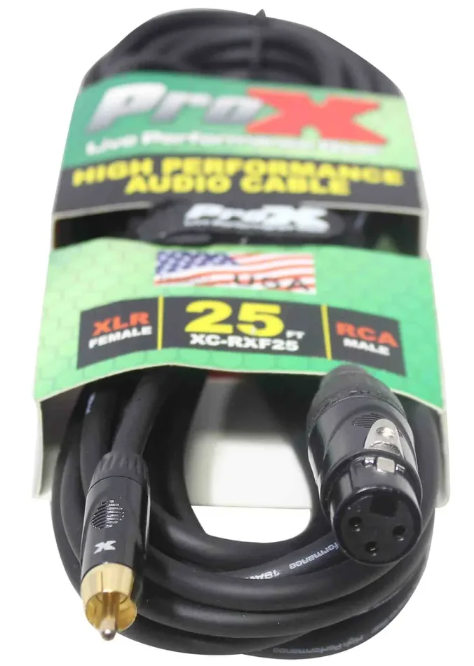 Prox XC-RXF25 Unbalanced RCA to XLR-F High Performance Audio Cable – 25 Feet