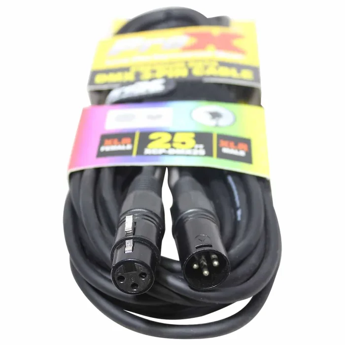 ProX XCP-DMX25, DMX XLR3-M to XLR3-F Premium Cable – 25 Ft