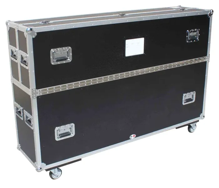 ProX XS-LCD5570WX2 Adjustable Flight Case for Flat Panel Monitor LED-LCD-Plasma TV Dual 55″ to 70″ W-4 Inch Casters